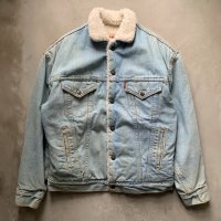 【M/L】USA製 Levi's デニム ボアジャケット アイスブルー■ビンテージ オールド レトロ アメリカ古着 80s リーバイス ジージャン 57509