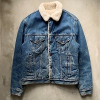 【L 42R】80s USA製 Levi's 70608 デニム ボアジャケット■ビンテージ オールド レトロ アメリカ古着 リーバイス ジージャン トラッカー