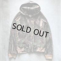 【M】USA製 Cabela's ジップアップ フリースジャケット パーカー リアルツリーカモ■ビンテージ アメリカ古着 カベラス ハンティング