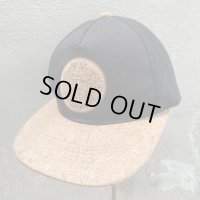 【Free】San Diego Cork Hat Co. コルク×コットンキャップ 黒×茶色■オールド アメリカ古着 帽子 スナップバック 太陽の石 アステカ