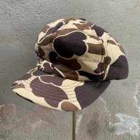 【XL 60cm】Headwear ハンティング キャップ ダックカモ 迷彩 茶色■ビンテージ オールド アメリカ古着 帽子 80s/90s