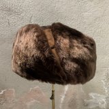 【59cm】MAYSER MILZ アクリルボア エスキモーキャップ 焦げ茶■ビンテージ 古着 帽子 ボンバー パイロット フェイクファー No.15 