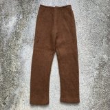 【W25】70s UNKNOWN ウールパンツ ブラウン 茶色■ビンテージ オールド レトロ アメリカ古着 レディース ハンドメイド スリム