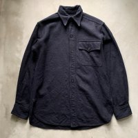 【S/M】40s USN 片ポケ ウール CPOシャツ ネイビー 濃紺■ビンテージ オールド アメリカ古着 ミリタリー WW2 米軍実物 オリジナル