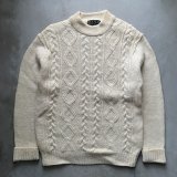 【S or Ladies】Prova ケーブル編み ウールセーター 生成り色 白■ビンテージ オールド アメリカ古着 70s/80s フィッシャーマン ニット