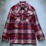 【S】70s Woolrich ウールシャツジャケット 紫チェック■ビンテージ オールド レトロ アメリカ古着 USA製 ウールリッチ ボックス