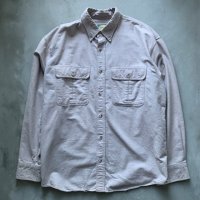 【L/XL】SALE!! Cabela's オールコットン 長袖シャツ グレーベージュ■ビンテージ オールド アメリカ古着 カベラス ボタンダウン