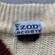 画像4: 【S/M】IZOD LACOSTE Vネック アクリルセーター チルデンニット 生成り色■ビンテージ オールド アメリカ古着 70s/80s ケーブル編み 