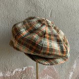 【61cm】Donegal Handwoven ウール ハンチング チェック柄■ビンテージ オールド レトロ アメリカ古着 帽子 アイルランド