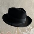 画像1: 【57cm 7 1/4】50s BORSALINO フェドラハット ブラック 黒■ビンテージ オールド レトロ アメリカ古着 帽子 ボルサリーノ (1)