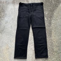 【W42】UNKNOWN ボイルドウールパンツ ブラック 黒■ビンテージ オールド レトロ ヨーロッパ古着 ユーロワーク ビッグサイズ ベイカー 