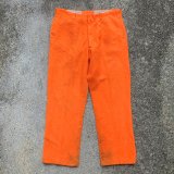 【W38】UNKNOWN ウールパンツ オレンジ■ビンテージ オールド アメリカ古着 ハンティング ビッグサイズ 60s/70s タロンジップ