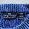 画像4: 【L】STRUCTURE コットンニット セーター ブルー 青■ビンテージ オールド レトロ アメリカ古着 90s クルーネック ラミー 織柄