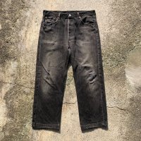 【W34】90s USA製 Levi's 501 ブラックデニムパンツ■ビンテージ オールド アメリカ古着 リーバイス ジーパン ストレート オリジナル 後染