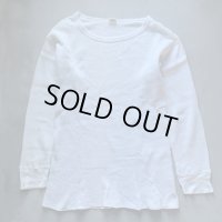 【L/XL】USA製 SKYR オールコットン サーマルシャツ 白 生成り■ビンテージ アメリカ古着 インナー ロンT ワッフル 80s