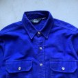 画像3: 【M】80s USA製 Woolrich 長袖シャモアクロスシャツ 青無地■ビンテージ オールド アメリカ古着 コットン ウールリッチ ネルシャツ 