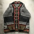 画像7: 【L】VRIKKE SWEATERS ウールニット カーディガン ブラック 黒 総柄■ビンテージ アメリカ古着 花柄 チロリアン ノルディックセーター