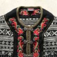 画像3: 【L】VRIKKE SWEATERS ウールニット カーディガン ブラック 黒 総柄■ビンテージ アメリカ古着 花柄 チロリアン ノルディックセーター