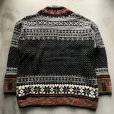 画像2: 【L】VRIKKE SWEATERS ウールニット カーディガン ブラック 黒 総柄■ビンテージ アメリカ古着 花柄 チロリアン ノルディックセーター