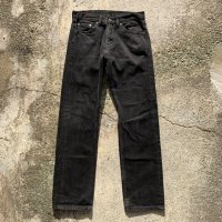 【W30】Levi's 505 ブラックデニムパンツ 黒■アメリカ古着 リーバイス ジーパン ジーンズ テーパード 後染め