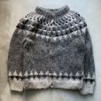 画像1: 【S/M】Hand made by Kathy ノルディックセーター カーディガン グレー 柄■ビンテージ オールド アメリカ古着 フォークロア ニット (1)