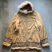 【S or Ladies】UNKNOWN コットンシェル エスキモージャケット パーカー ベージュ■ビンテージ オールド アメリカ古着 50s/60s レディース 