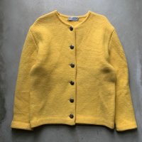 【S or Ladies】オーストリア製 OBERMEYER カーディガン ウールジャケット 黄色■ビンテージ レトロ アメリカ古着 ニット セーター