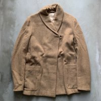 【Ladies】イタリア製 TONELLO ショールカラー ウールジャケット ベージュ■ビンテージ オールド レトロ ヨーロッパ古着 レディース