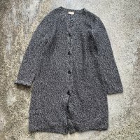 【Ladies】Talbots ロングニット カーディガン ウール グレー ミックス■ビンテージ オールド レトロ アメリカ古着 セーター コート