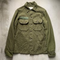 【S】70s 米軍実物 ウールシャツ オリーブグリーン 108■ビンテージ オールド レトロ アメリカ古着 ボックス ミリタリー US ARMY