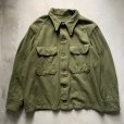 画像1: 【L/XL】50s-60s 米軍実物 ウールシャツ オリーブグリーン■ビンテージ オールド レトロ アメリカ古着 ボックス ミリタリー US ARMY (1)