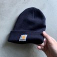 画像2: 【Free】carhartt アクリル ニット帽 ワッチキャップ ブラック 黒■アメリカ古着 帽子 ビーニー カーハート ユニセックス (2)