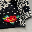 画像4: 【Ladies L】SALE!! KITTY HAWK 花柄刺繍 アクリルニット セーター 黒 花柄■ビンテージ オールド アメリカ古着 レディース 80s/90s 薔薇