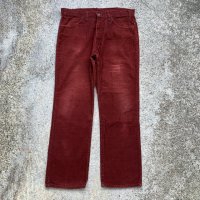 【W36】80s USA製 Levi's 519 リーバイス コーデュロイパンツ バーガンディ えんじ■ビンテージ オールド アメリカ古着 ストレート