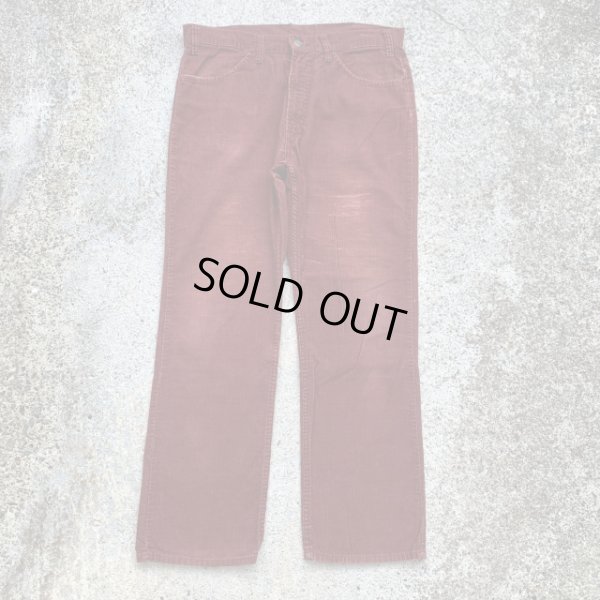画像1: 【W36】80s USA製 Levi's 519 リーバイス コーデュロイパンツ バーガンディ えんじ■ビンテージ オールド アメリカ古着 ストレート