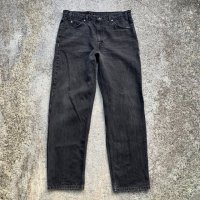 【W38】90s Levi's 550 ブラックデニムパンツ 黒■ビンテージ アメリカ古着 リーバイス ジーパン ジーンズ テーパード オリジナル 後染め