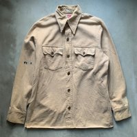 【M】70s Levi's 長袖シャツジャケット ライトベージュ 無地■ビンテージ アメリカ古着 70s/80s リーバイス アメリカ製 USA製