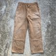 画像1: 【W33】carhartt ダック地 ペインターパンツ ブラウン 茶色■アメリカ古着 カーハート ワークパンツ (1)