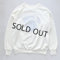 【M/L】80s USA製 UCLA カレッジプリント スウェット イエロー 薄黄色■ビンテージ オールド アメリカ古着 トレーナー ラグラン