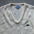 画像3: 【S/M】70s-80s IZOD LACOSTE Vネック アクリルニット セーター 白■ビンテージ オールド アメリカ古着 USA製 ラコステ ワンポイント 