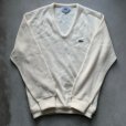 画像8: 【S/M】70s-80s IZOD LACOSTE Vネック アクリルニット セーター 白■ビンテージ オールド アメリカ古着 USA製 ラコステ ワンポイント 