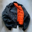 画像7: 【M/L】USA製 ALPHA INDUSTRIES MA-1 フライトジャケット ブラック 黒無地■ビンテージ オールド アメリカ古着 アルファ レプリカ