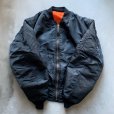 画像5: 【M/L】USA製 ALPHA INDUSTRIES MA-1 フライトジャケット ブラック 黒無地■ビンテージ オールド アメリカ古着 アルファ レプリカ