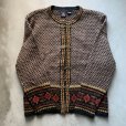 画像5: 【Ladies or Mens S】SKYR ウールニット カーディガン ブラック 黒茶 総柄■ビンテージ アメリカ古着 チロリアン ノルディックセーター