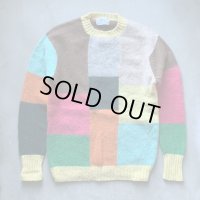 【Ladies or Kids】Deans ウールセーター クレイジーパターン 総柄■ビンテージ オールド アメリカ古着 レディース スコットランド ニット
