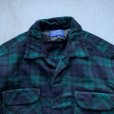 画像3: 【S/M】60s-70s USA製 PENDLETON オープンカラー 長袖ウールシャツ ブラックウォッチ■ビンテージ アメリカ古着 ペンドルトン ボートシャツ