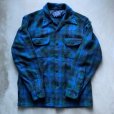 画像7: 【S/M】70s USA製 PENDLETON オープンカラー 長袖ウールシャツ 青チェック■ビンテージ アメリカ古着 ペンドルトン ボックス ボートシャツ