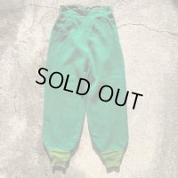 【W29-W30】30s THE GREAT SIX CO. 裾リブ ウールパンツ グリーン 緑無地■ビンテージ オールド レトロ アメリカ古着 レディース 40s