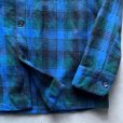 画像6: 【S/M】70s USA製 PENDLETON オープンカラー 長袖ウールシャツ 青チェック■ビンテージ アメリカ古着 ペンドルトン ボックス ボートシャツ