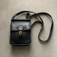 画像1: 【23cm×18cm】COACH オールドコーチ レザーバッグ ブラック 黒■ビンテージ ショルダーバッグ レディース カバン (1)